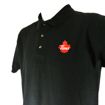 TIM HORTONS Leaf Logo Employee Uniform Polo Shirt Black Size M Medium NEW - $477.86 MXN