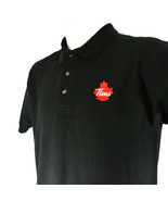 TIM HORTONS Leaf Logo Employee Uniform Polo Shirt Black Size M Medium NEW - $25.49