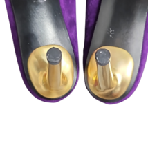 Stuart Weitzman Purple Suede Goldtone Stiletto Heel Pumps Size 7 1/2 M image 12