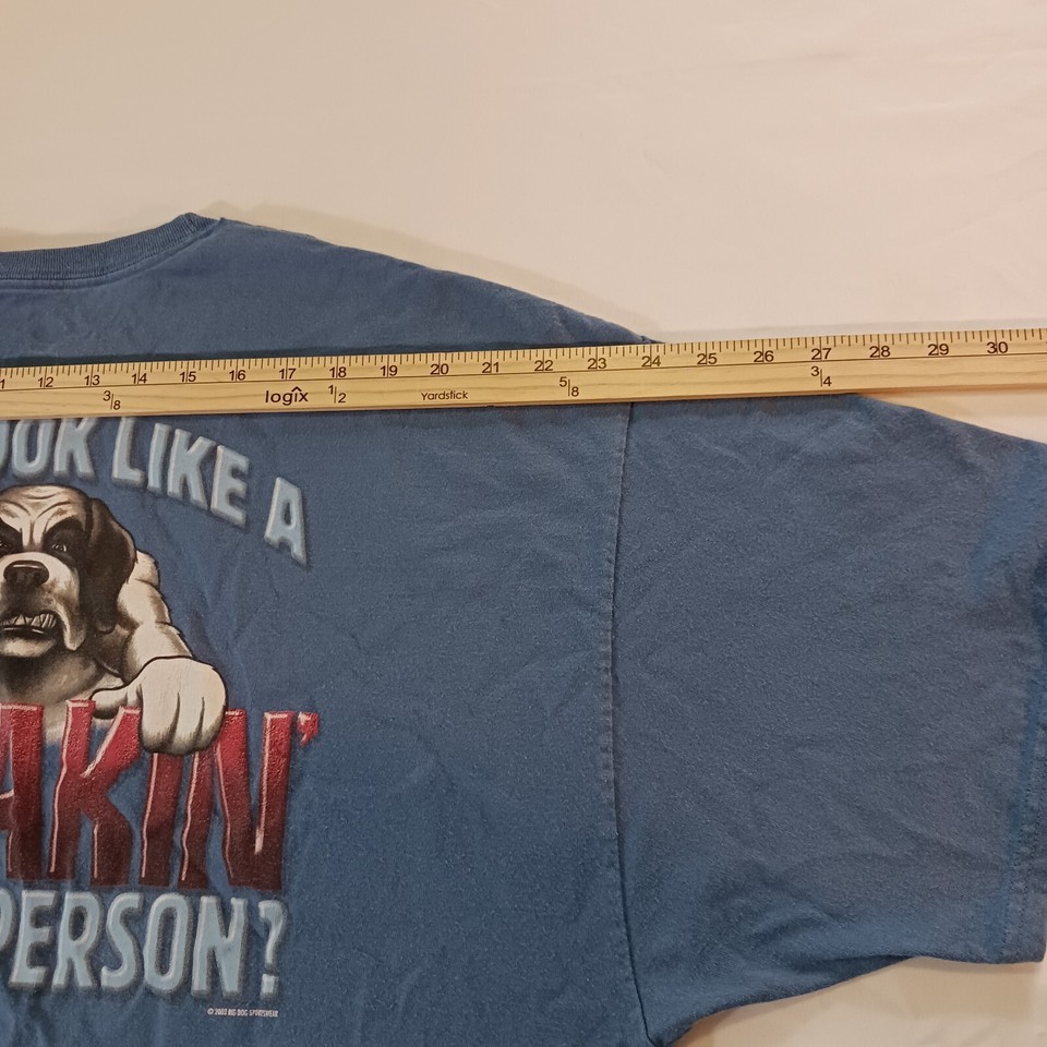 Hanes Tagless Big Dogs Men's Gray Pre-Shrunk  Cotton Graphic T-Shirt Size 2XL Item image 8