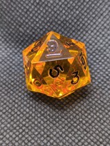 Vintage Gamescience Translucent Amber Orange D20 (0-9) Twice Dice - $645.15 MXN