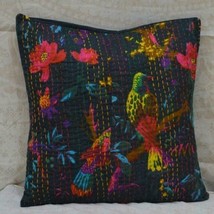 Kantha Pillow Covers, Kantha Cushion Cover, Indian Cotton Pillow Cover JP278 - £8.73 GBP+