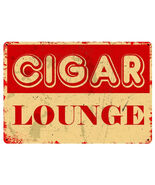 Cigar Lounge Vintage Look Retro Tin Sign - 8x12 Inch - $11.87