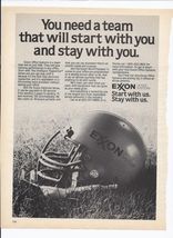 80's Exxon Gasoline Print Ad Automobile Football 8.5" x 11" - $19.75