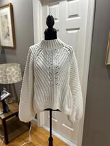 Free People White Chunky Knit Sweater XL - $55.44