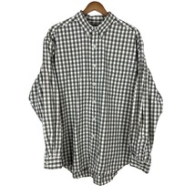 Abercrombie &amp; Fitch Shirt Mens Large Ivory Navy Yellow Plaid Cotton Long... - £16.00 GBP