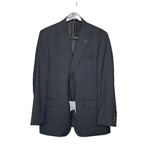 Bespoke Sport Coat Size 44 Trim Custom Made Gray Jacket Wool 2-Button Bl... - £34.24 GBP