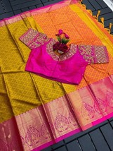 Cotton Silk Saree with Ready to wear Saree, Tissue Silk Saree, Wedding Saree, De - £66.58 GBP