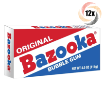 12x Packs Bazooka Classic Original Flavor Chewing Bubble Gum Theater Box | 4oz - $41.97