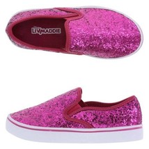 Girls Shoes Loafers Flats Slip On Disney Liv &amp; Maddie Pink Sparkle Casua... - £11.68 GBP