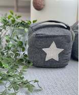 Grey Star Door Stop - Grey Herringbone - $30.99