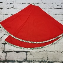 Vintage Handmade Christmas Tree Skirt Red Holly Trim Classic Traditional Holiday - £31.64 GBP