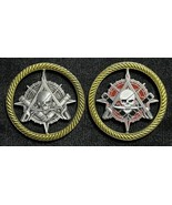 Spinner Pirate Challenge coin Freemason Masonic, 2.25&quot;, Antique silver - $34.90 CAD