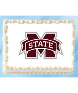 Mississippi State Edible Image Topper Cupcake Cake Frosting 1/4 Sheet 8.5 x 11" - $11.75