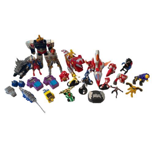 HUGE MMPR 90s-2010s Power Rangers 30+ Piece Figure Accessory Lot Zord Vehicle - $33.87