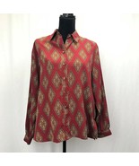 Women&#39;s Russ Red Button Up Formal Dress Shirt Size 12 - €11,23 EUR