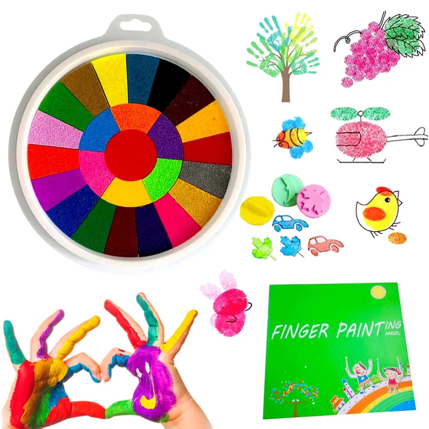 Kids Funny Finger Painting Kit Drawing Toy for Toddler Washable Non Toxic Garden - £7.65 GBP+
