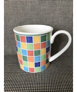 Vintage Villeroy &amp; Boch 1748 Twist Alea Limone Multi-color Checkerboard Mug - $13.58 CAD