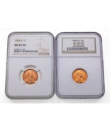 Lot of 2 MS-66 Red Lincoln Cents (1955-S and 1958-D) Gorgeous Set! - $94.78 CAD