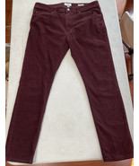 Good Fellow Mens Corduroy Pants 36x32 Maroon Slim Fit Flat Front Slacks ... - $20.31 CAD