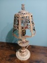 Pewter Gorgeous Boudoir lamp - 1920s - French Barbola Iron Cast Metal Fl... - $3,731.83 MXN