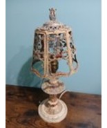 Pewter Gorgeous Boudoir lamp - 1920s - French Barbola Iron Cast Metal Fl... - $3,736.39 MXN