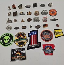 35 Harley Davidson Lapel Pins Patches Lot Hog Owners Group Pilgrim Road ... - £38.33 GBP