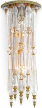 Sconce Wall Haley MidCentury Modern Leaded Cut Glass Iron Silver Gold Luna Bella - £2,300.91 GBP