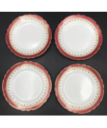 Lot of Four (4) Aynsley Durham Maroon Bone China Bread &amp; Butter Plate 6&quot;... - £25.51 GBP