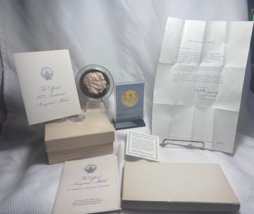 Franklin Mint Richard Nixon 1973 &amp; George Bush 1989 Inauguration Medals W/COAs - £40.55 GBP