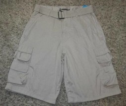 Mens Cargo Shorts Roadblock Beige Relaxed Fit Belted Casual $50 NEW-size 32 - £17.13 GBP