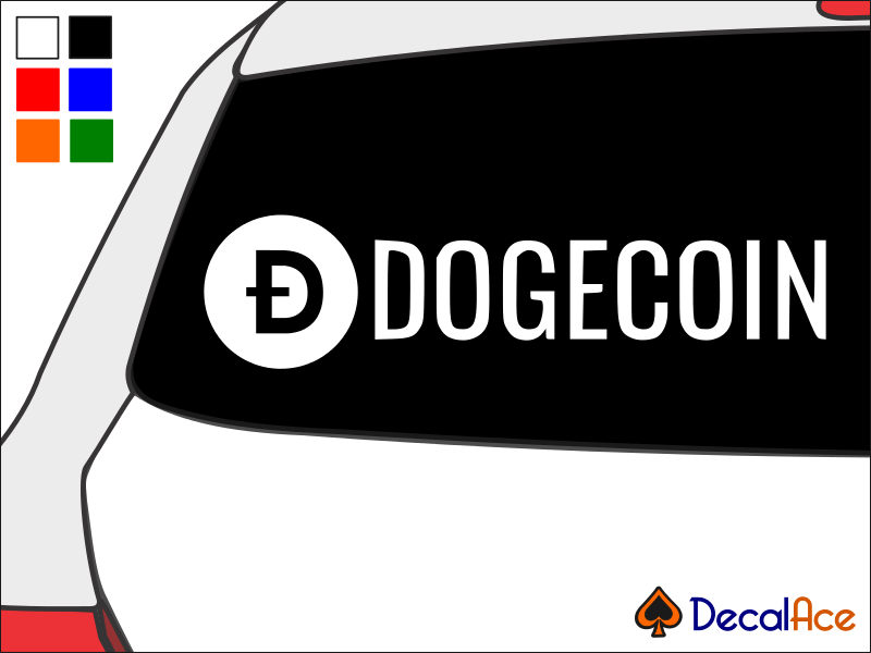 Dogecoin Logo Cryptocurrency Vinyl Decal Car Truck Wall Sticker CHOOSE SIZE COLO
