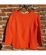 Gran Sasso Ladies Pullover 44 Orange 100% Wool  Crew Neck Made Italy Cable - £77.77 GBP