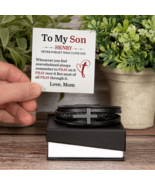Cross Leather Bracelet, Birthday Grown Up Son Gift, Meaningful Gift for Son - $824.32 MXN+
