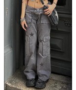 Y2K Gray Star Grunge Baggy Denim Pants - €25,72 EUR