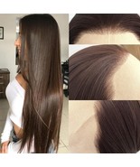 Jozlynn Dark Brown Lace Front Wigs Straight Darker Brown Hair Long Heat ... - $33.95 CAD