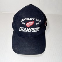 Vintage 2002 STANLEY CUP Champions Detroit Red Wings Hockey NHL Hat Cap Black - £17.34 GBP
