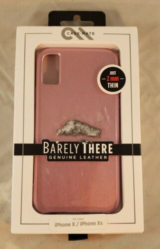 Case-Mate Barely There Leather Case Cover  Apple iPhone X XS Purplish Pink NEW - $8.90