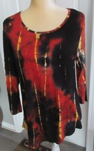 B.L.E.U.  3/4 sleeve Stretch Tie Dye  multi color Top size M - £6.17 GBP