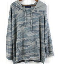 Ink Love &amp; Peace Plus Size 2X Heatherly Knit Sweatshirt Camo Athlesiure ... - £19.24 GBP