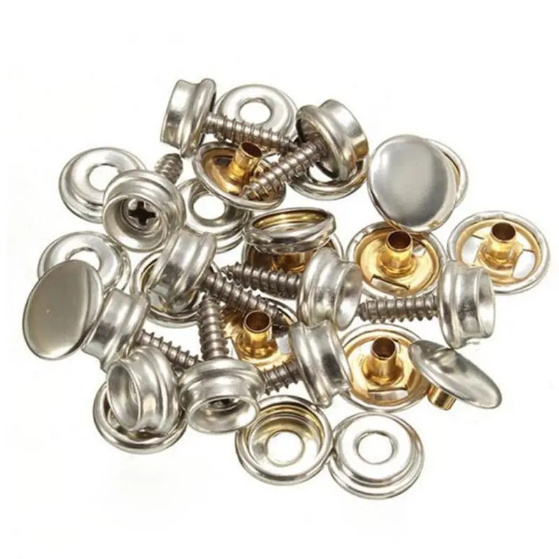 10 Sets Stainless Steel Snap Fastener Marine Yacht Boat Canvas Cover Tool Butt - £10.64 GBP