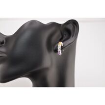 Vintage 925 Sterling Silver Tourmaline Multi-Color Gemstone Post Earrings - $47.52