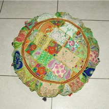 Red Round Floor Pillow Cushion Cover Vintage Bohemian Patchwork Pillow JPR17 - £9.91 GBP+