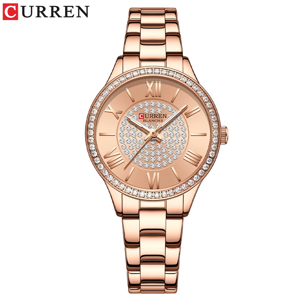 Watch for Women Rose Gold Wristwatch  Stainless Steel Strap Luminous Qointer Qua - $47.00