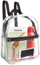 Stadium Approved Clear Mini Backpack, Heavy Duty Cold-Resistant Transparent PVC  - £12.09 GBP