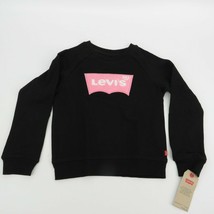 Levi&#39;s Girls 6 Chenille Logo Sweatshirt  Black - £13.01 GBP