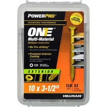 Multi-Material Screws No.10 x 3-1/2&quot; Star Flat Bronze 1-LB/53-PK Hillman... - $18.80