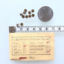 x11 Vintage White G.F. Watch Crowns Tap 10- 6 3/4 L Reg Post / Flat - £29.27 GBP