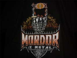 Tee Fury Lotr Large &quot;Mordor Is Metal&quot; Lord Of The Rings Metal Salute Mash Up Black - £11.16 GBP