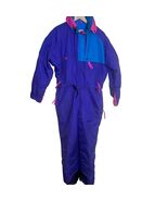 Vintage Columbia Womens XL One Piece Snow Suit Radial Purple Blue Pink - $77.00